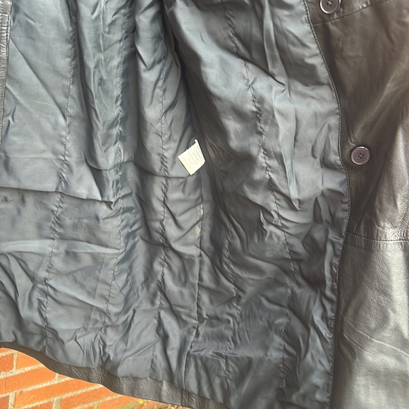 Vintage Black Leather Women’s Trenchcoat XXL Burk’s Bay - Picture 13 of 17